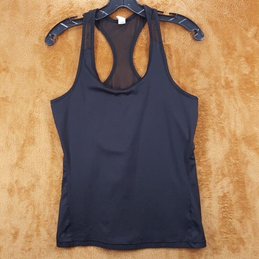 ATHLETA Top Womens Small Black Pullover Sleeveless Racerback Tank Mesh Insert